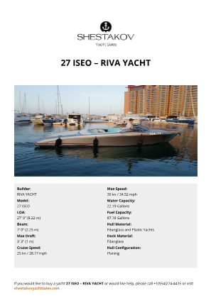 RIVA YACHT - 27 ISEO