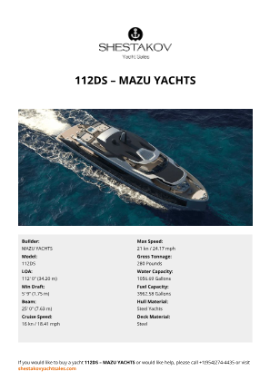 MAZU YACHTS - 112DS