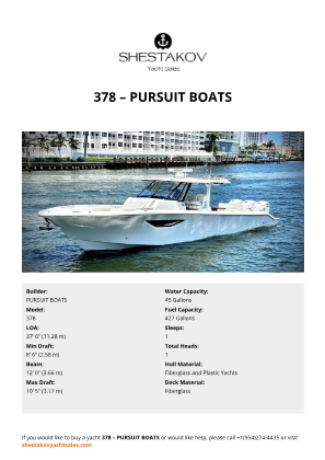 PURSUIT BOATS - 378