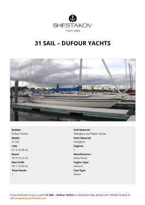 Dufour Yachts - 31 Sail