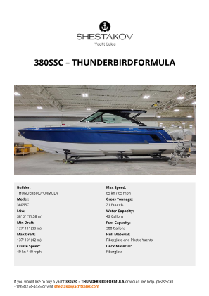 THUNDERBIRDFORMULA - 380SSC