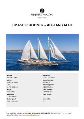AEGEAN YACHT - 3 Mast Schooner