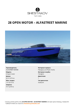 ALFASTREET MARINE - 28 open motor