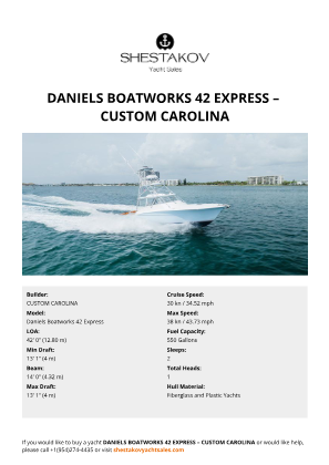 CUSTOM CAROLINA - Daniels Boatworks 42 Express
