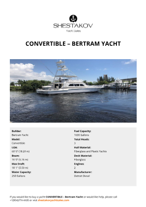 Bertram Yacht - Convertible