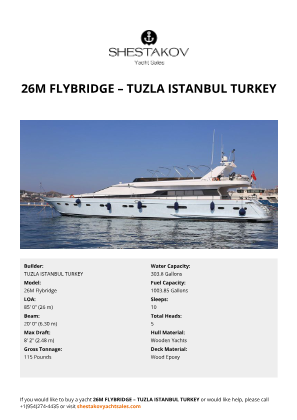 TUZLA ISTANBUL TURKEY - 26M Flybridge