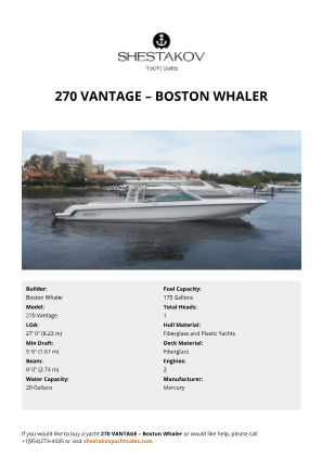 Boston Whaler - 270 Vantage