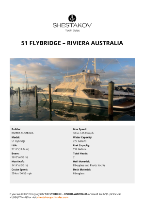 RIVIERA AUSTRALIA - 51 Flybridge