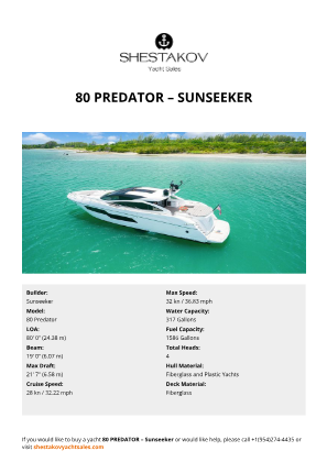 Sunseeker - 80 Predator