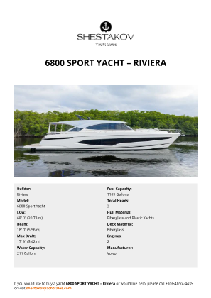 Riviera - 6800 Sport Yacht