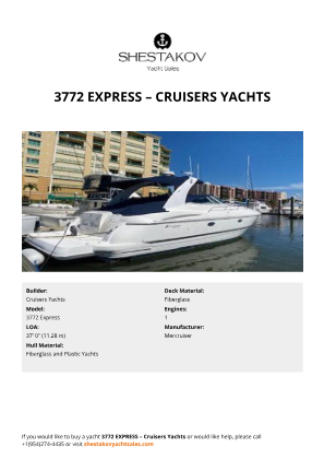 Cruisers Yachts - 3772 Express