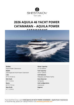 Aquila Power Catamarans - 2026 Aquila 46 Yacht Power Catamaran