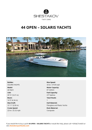 SOLARIS YACHTS - 44 Open