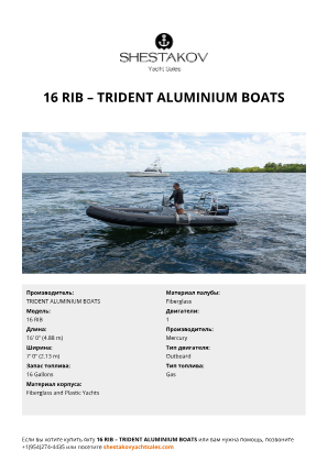TRIDENT ALUMINIUM BOATS - 16 RIB