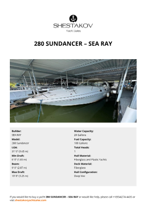 SEA RAY - 280 Sundancer