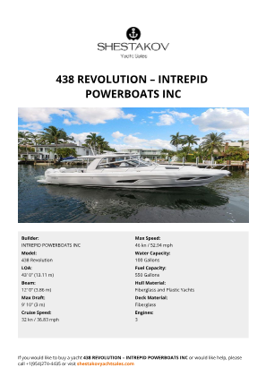 INTREPID POWERBOATS INC - 438 Revolution