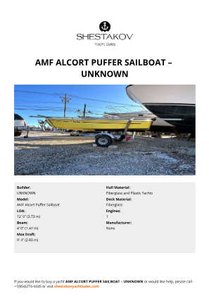 UNKNOWN - AMF Alcort Puffer Sailboat