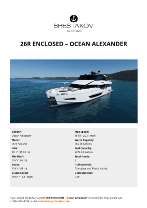 Ocean Alexander - 26r Enclosed