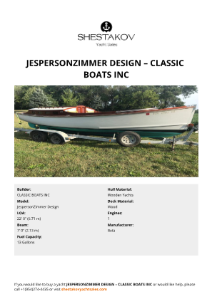 CLASSIC BOATS INC - JespersonZimmer Design