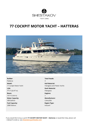 Hatteras - 77 Cockpit Motor Yacht