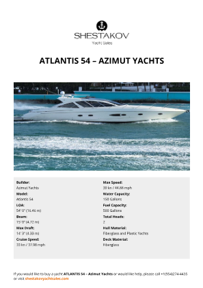 Azimut Yachts - Atlantis 54