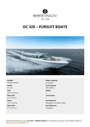 PURSUIT BOATS - DC 325