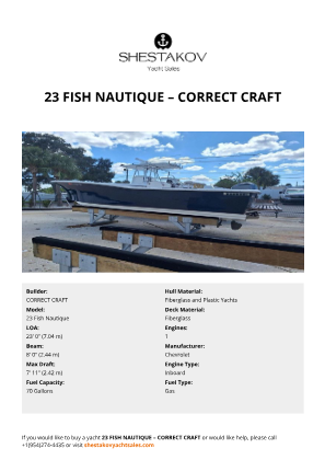 CORRECT CRAFT - 23 Fish Nautique