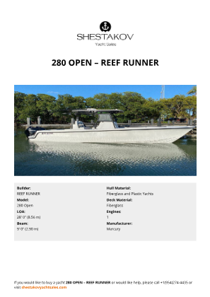 REEF RUNNER - 280 Open