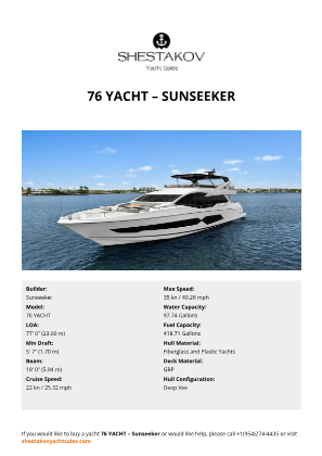 Sunseeker - 76 YACHT