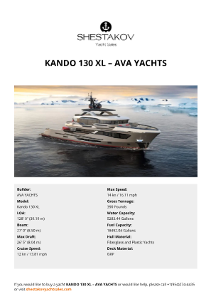 AVA YACHTS - Kando 130 XL