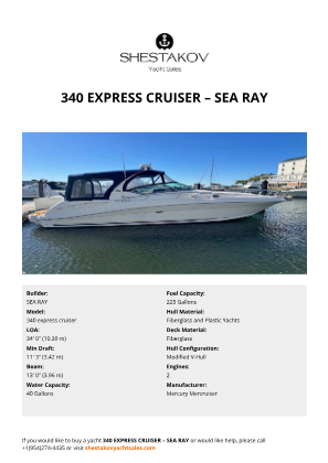 SEA RAY - 340 express cruiser