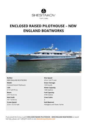 NEW ENGLAND BOATWORKS - Enclosed Raised Pilothouse