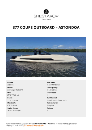 Astondoa - 377 Coupe Outboard
