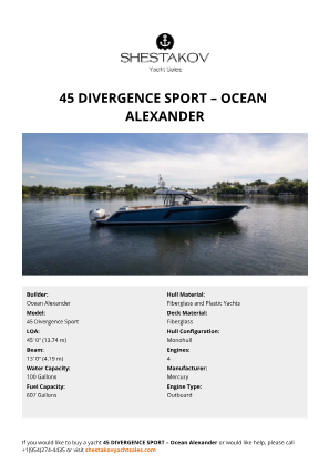 Ocean Alexander - 45 Divergence Sport