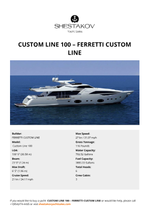 FERRETTI CUSTOM LINE -  Custom Line 100