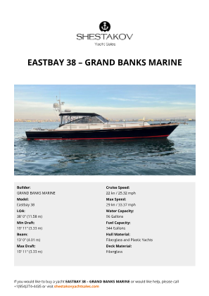 GRAND BANKS MARINE - Eastbay 38
