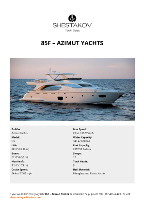 Azimut Yachts - 85F
