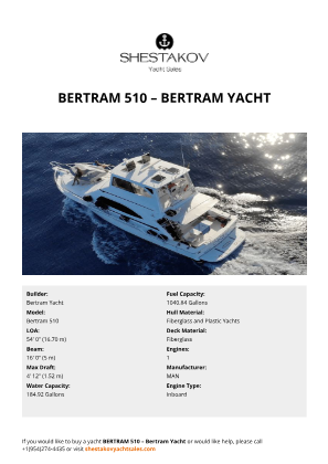 Bertram Yacht - Bertram 510