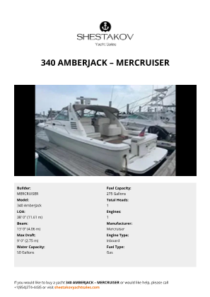 MERCRUISER - 340 Amberjack