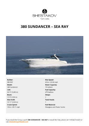 SEA RAY - 380 Sundancer