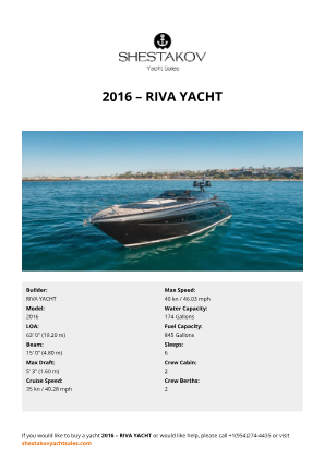 RIVA YACHT - 2016