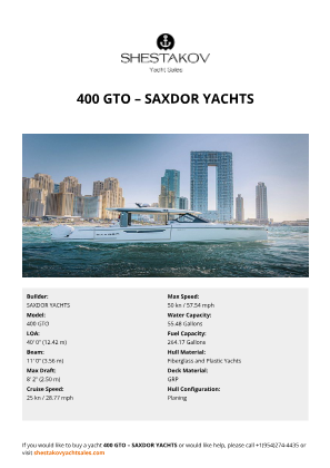 SAXDOR YACHTS - 400 GTO