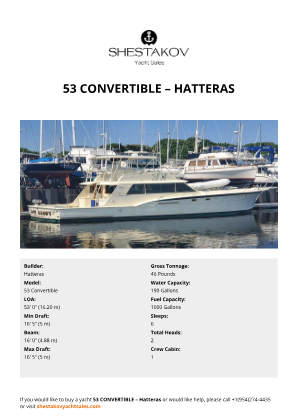 Hatteras - 53 Convertible