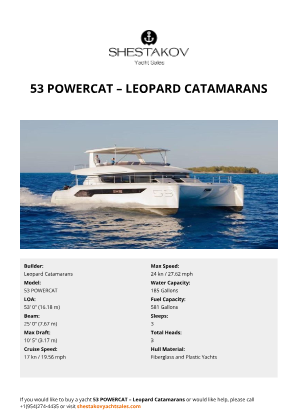 Leopard Catamarans - 53 POWERCAT