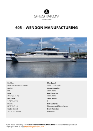 WENDON MANUFACTURING - 605