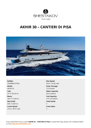 CANTIERI DI PISA - AKHIR 30