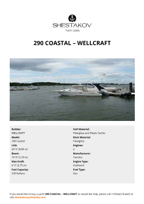 WELLCRAFT - 290 Coastal
