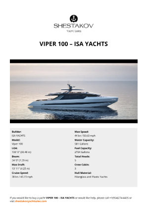 ISA YACHTS - Viper 100