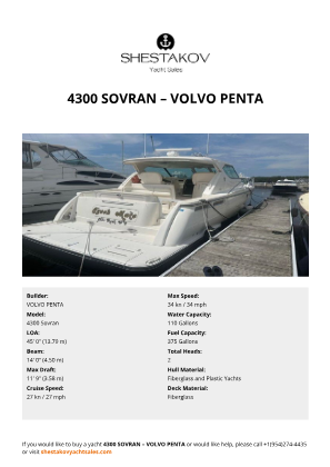 VOLVO PENTA - 4300 Sovran