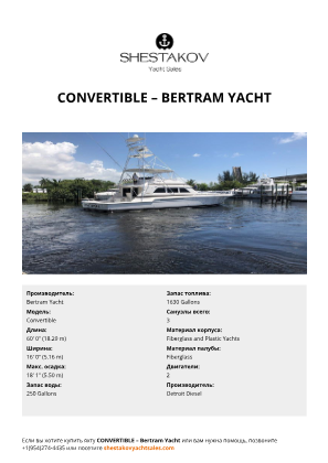Bertram Yacht - Convertible